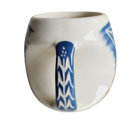 Kokopelli Mug Native American Stoneware Coffee Tea Blue Brown Southwestern - Picture 2 of 9